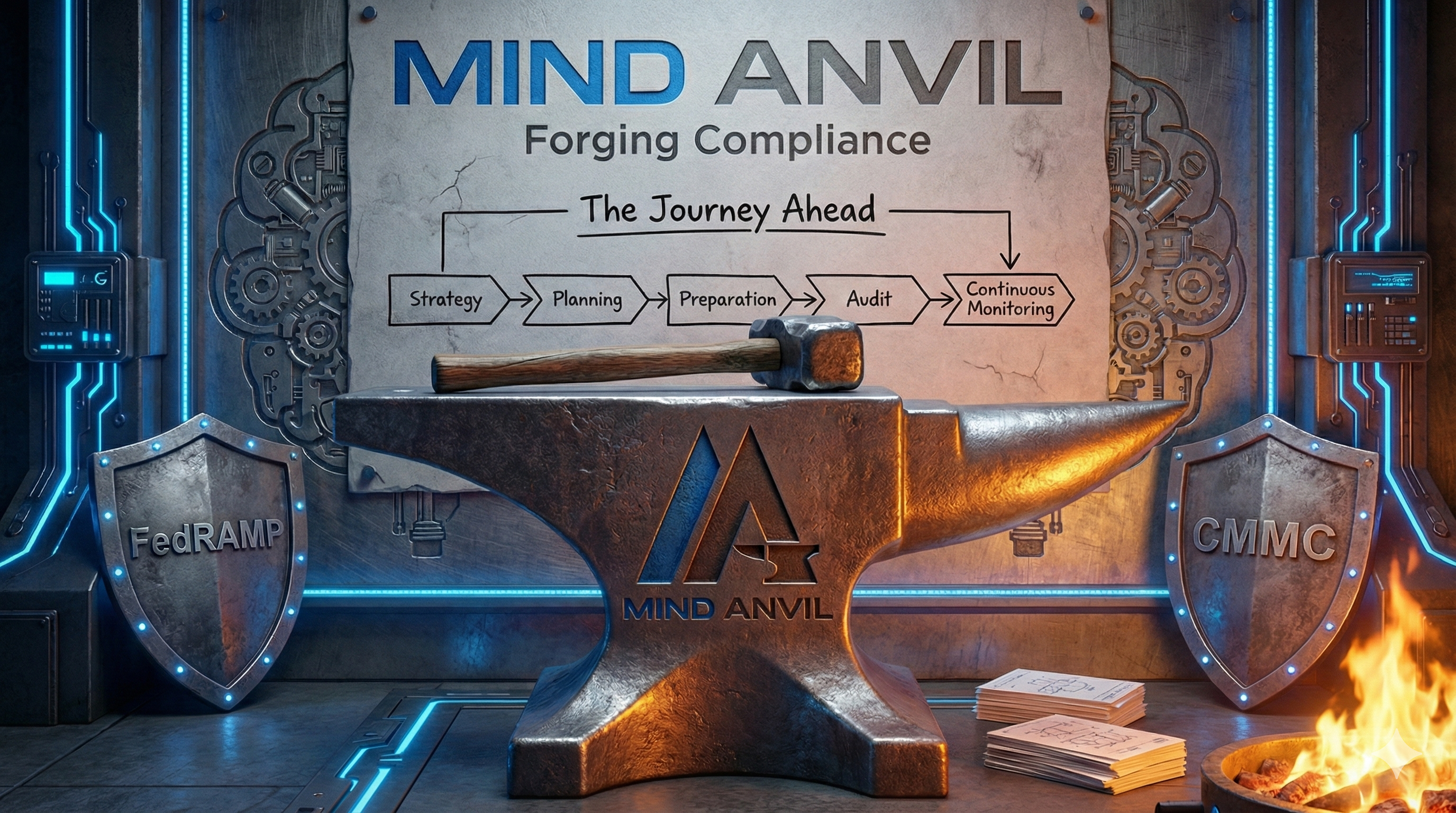 Mind Anvil Forge - Visualization of FedRAMP and CMMC journey